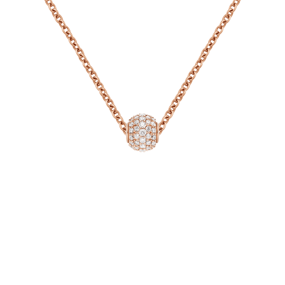 Pavé Orb White Crystal Charm Rose Gold