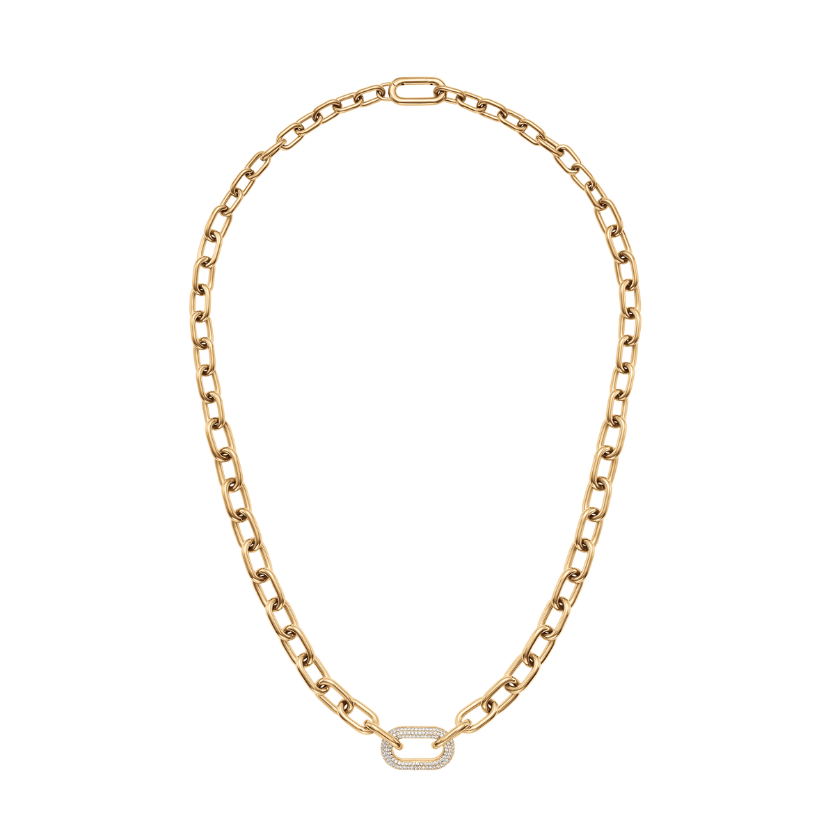 Crystal Link Necklace Gold