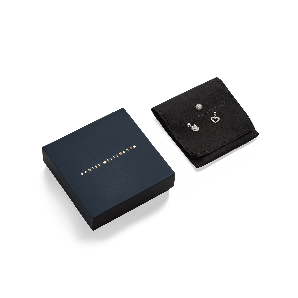 Charm Heart Crystal Pink Silver