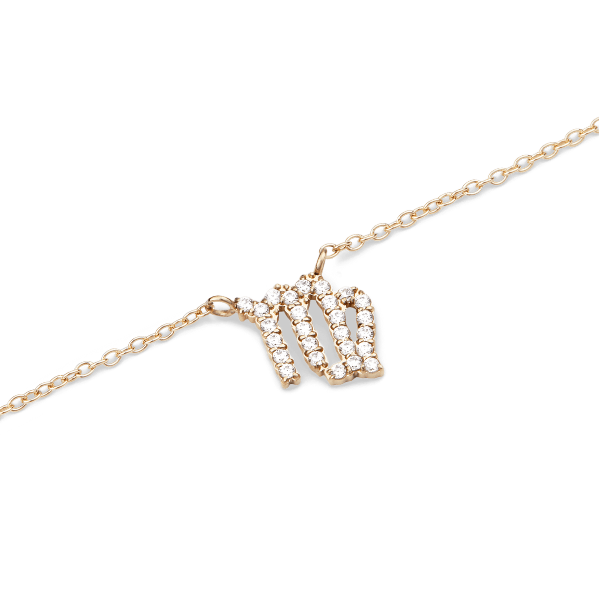 Crystal Zodiac Chain Necklace Gold