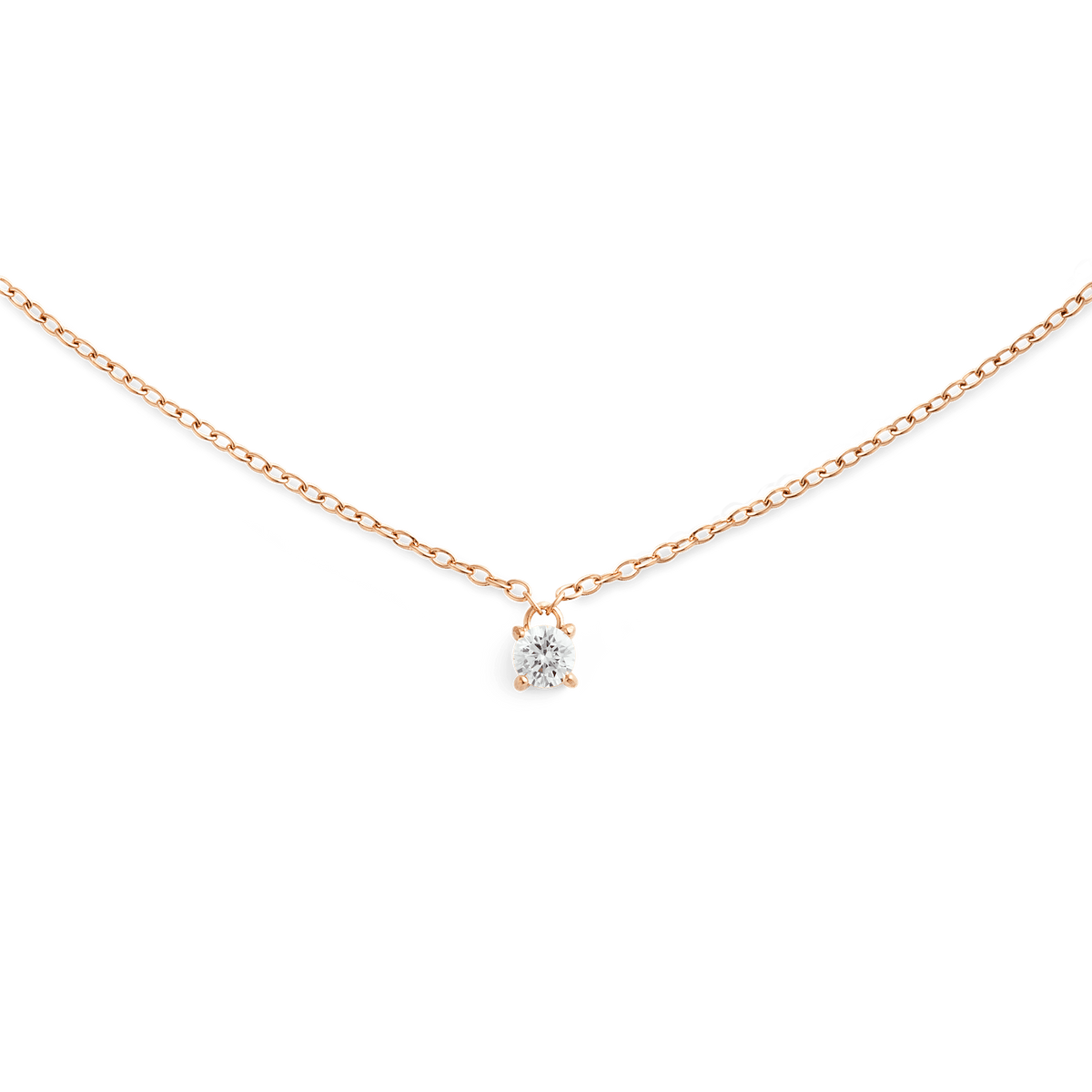 Mirelle Solitaire Necklace Rose Gold