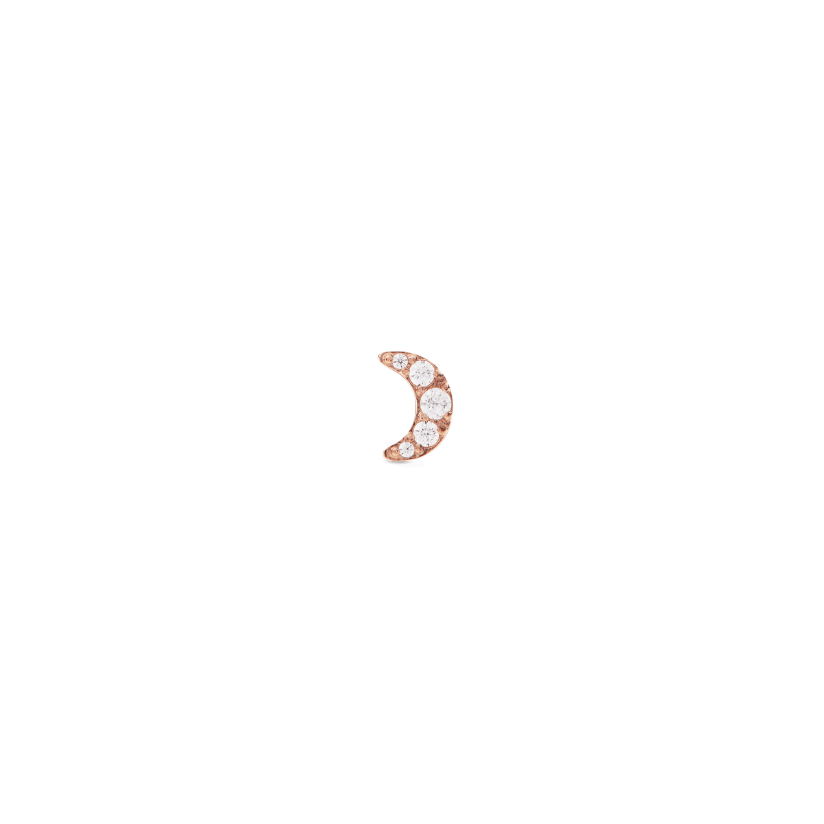 Crystal Moon Stud Rose Gold