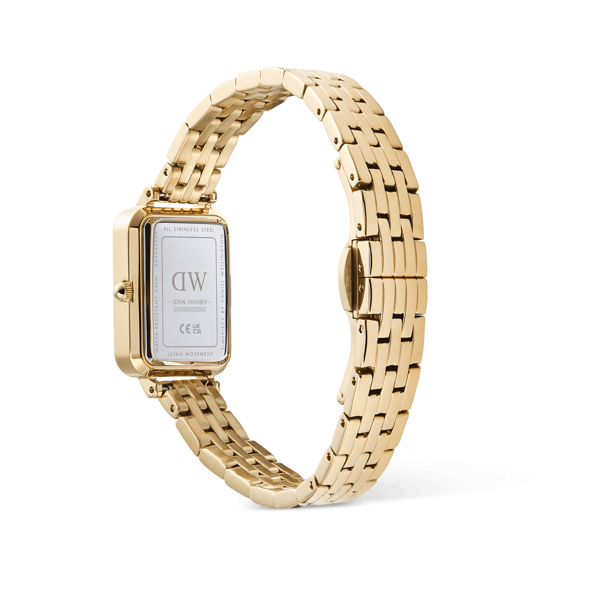 Quadro Roman Numerals Date 5-link Gold