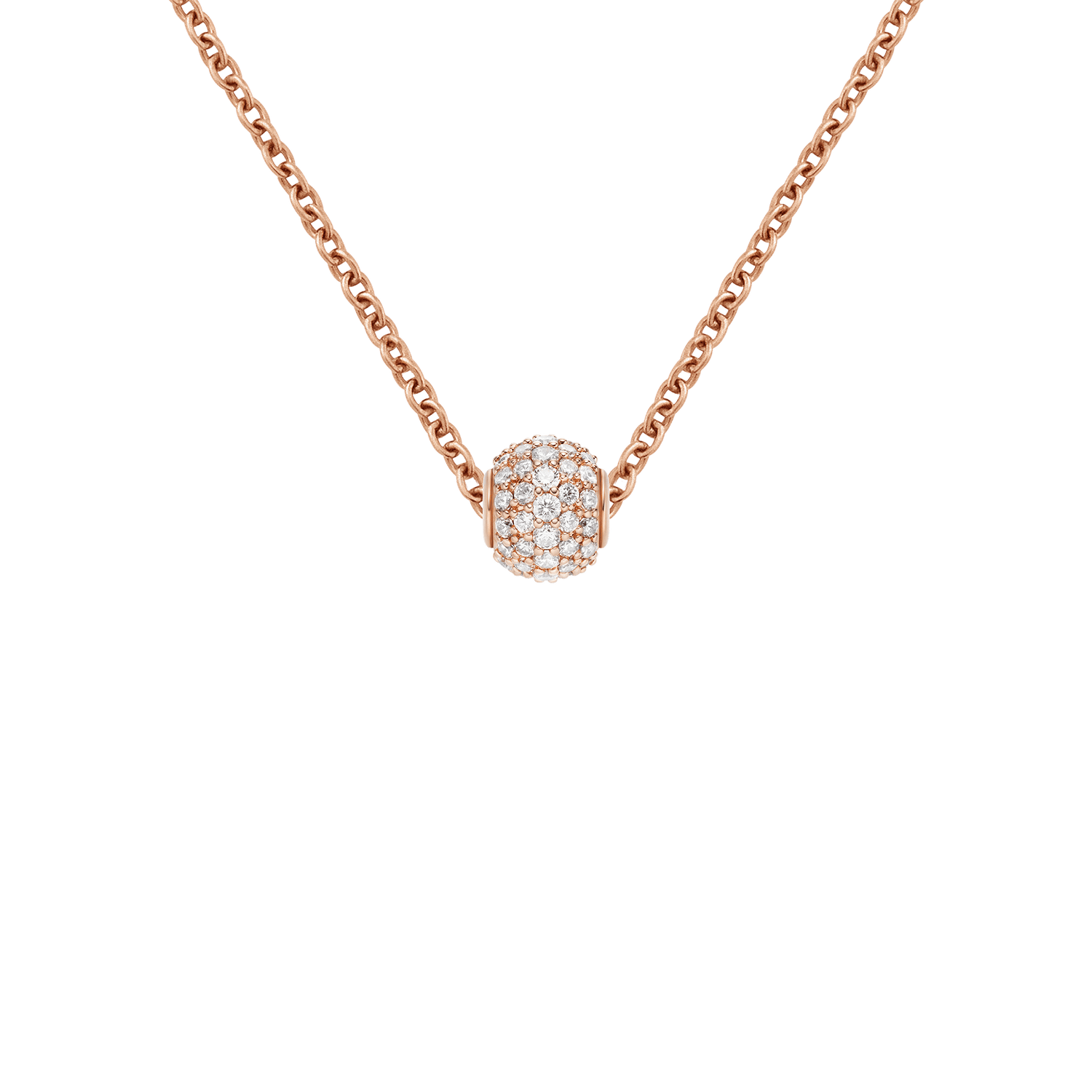 Pavé Orb White Crystal Charm Rose Gold