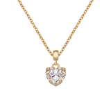 Heart Crystal White Gold Charm + Chain Necklace G