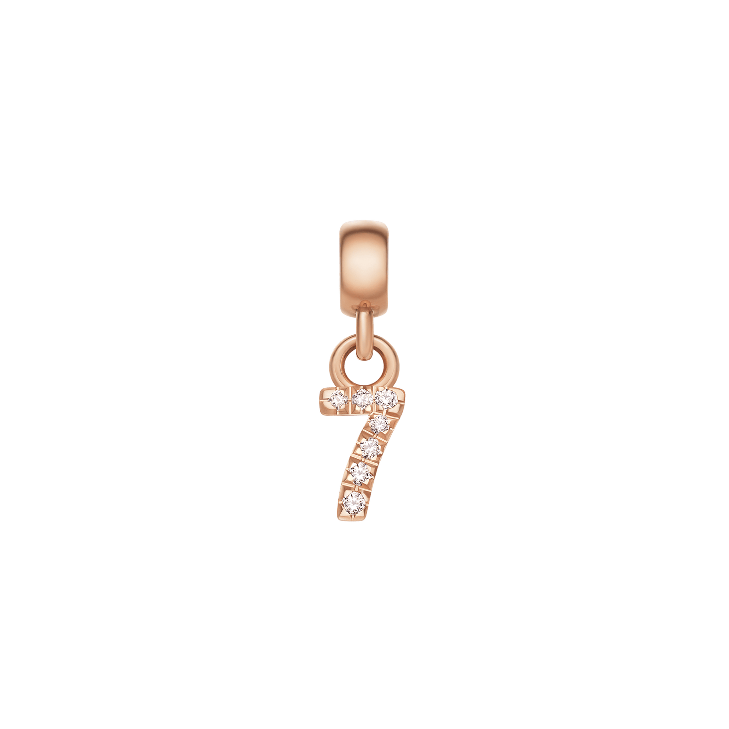 Crystal Number Charm Rose Gold