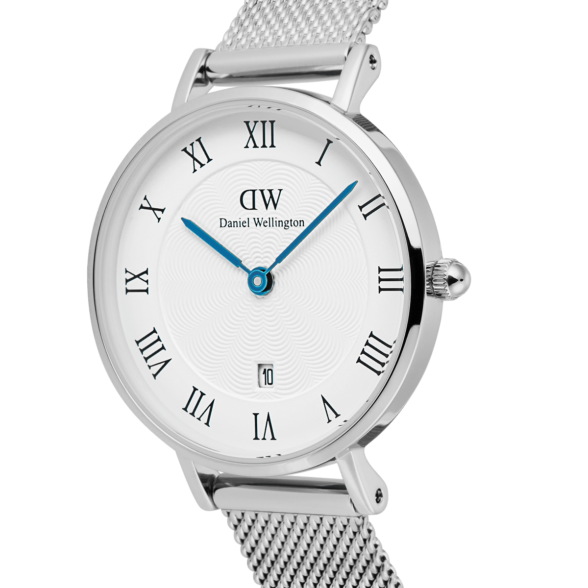 Petite Roman Numerals Date Silver