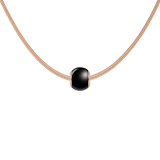 Black Orb Rose Gold Charm + Snake Necklace RG