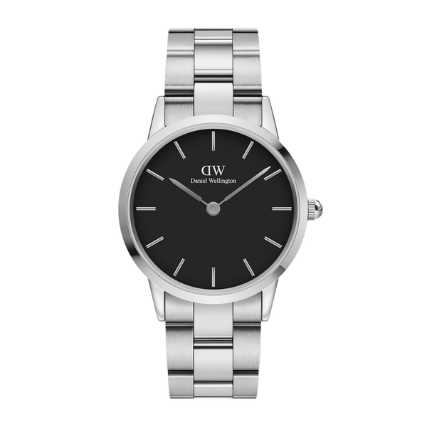Iconic Link Silver watch with Black dial 36mm DW