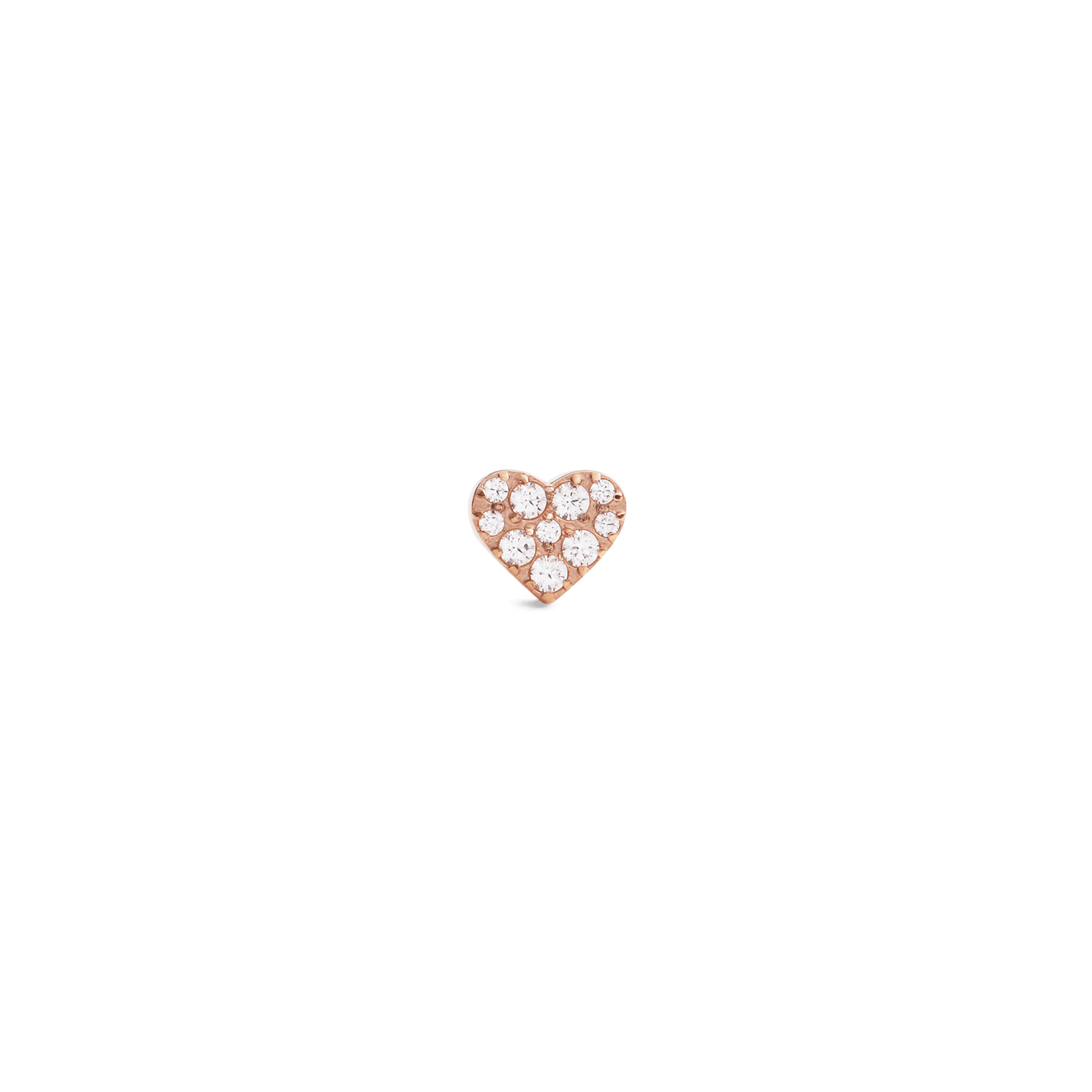 Crystal Heart Stud Rose Gold