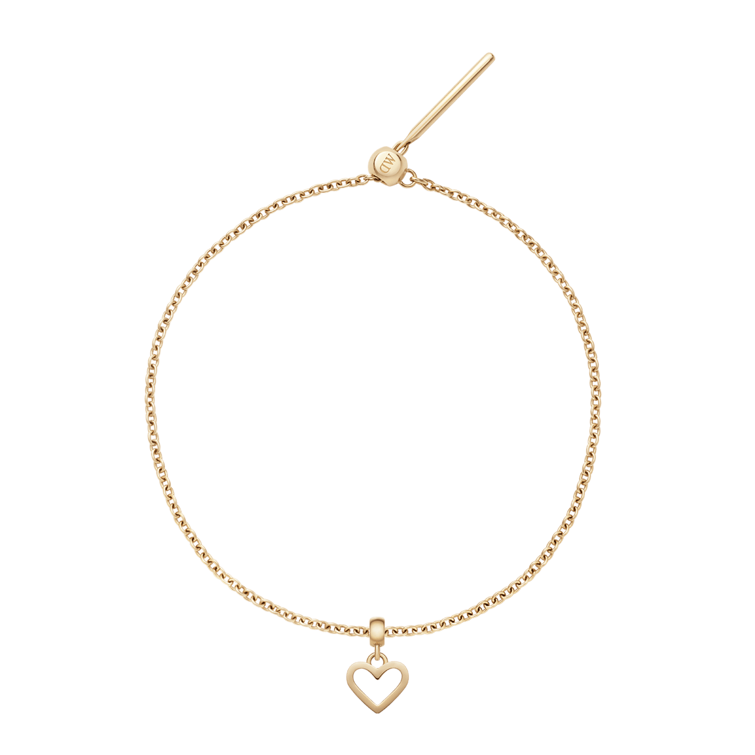 Heart Hanging Shape Gold Charm + Chain Bracelet G