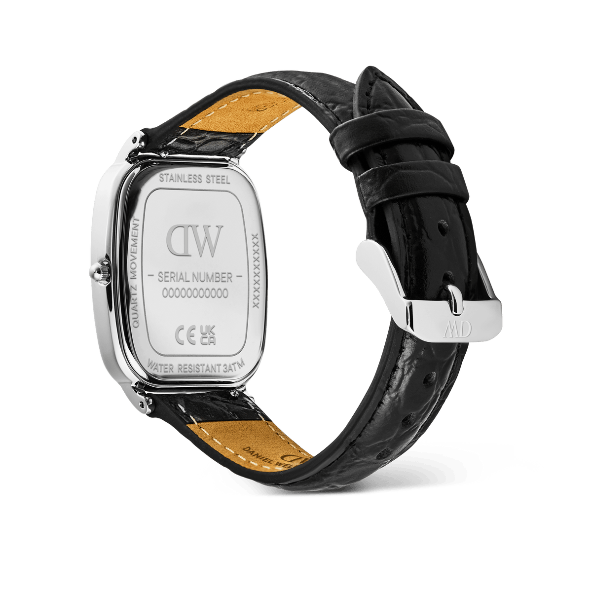Marlon Black Croc Belly Linen Silver