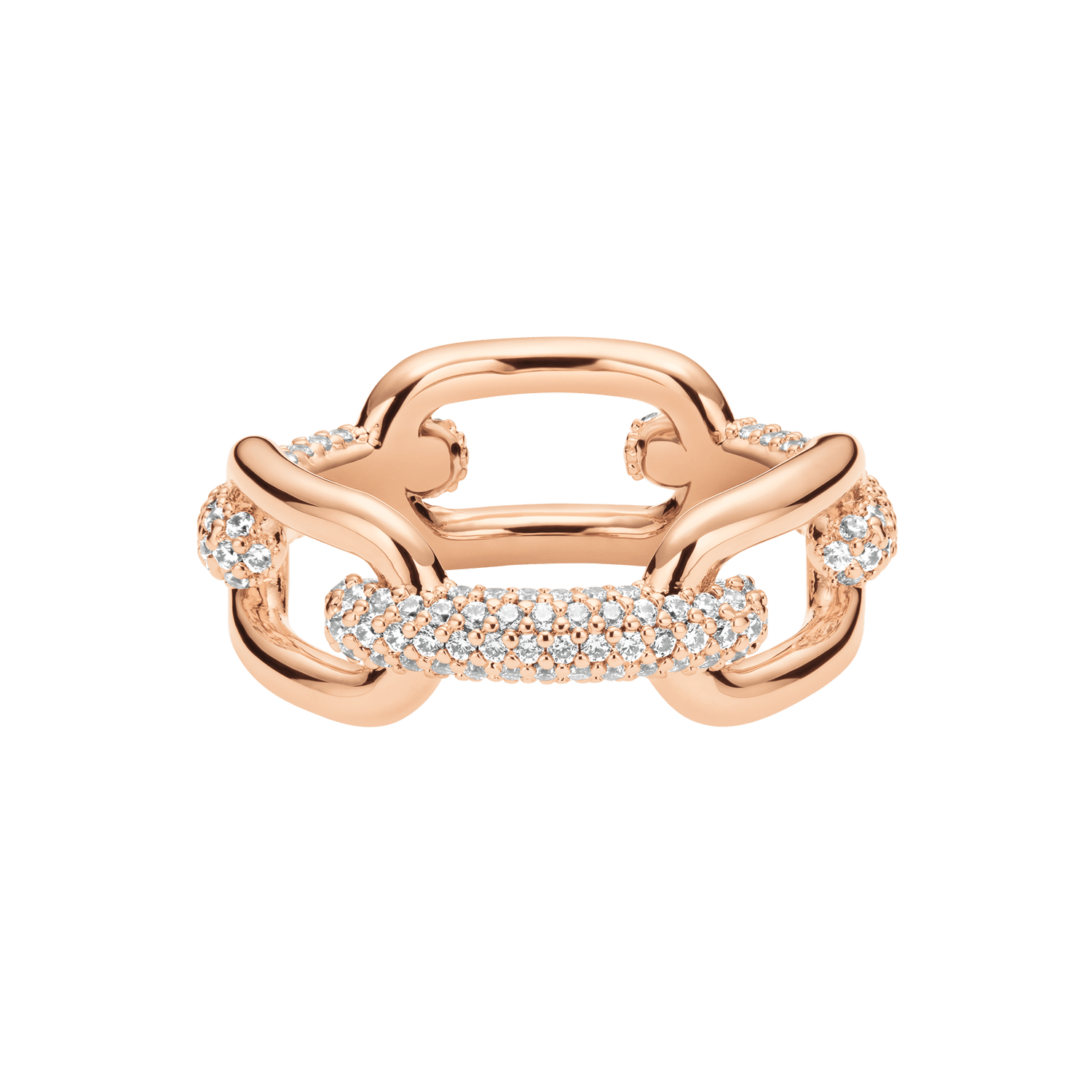 Crystal Link Ring Rose Gold