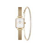 Quadro Mini & Tennis Bracelet Gold