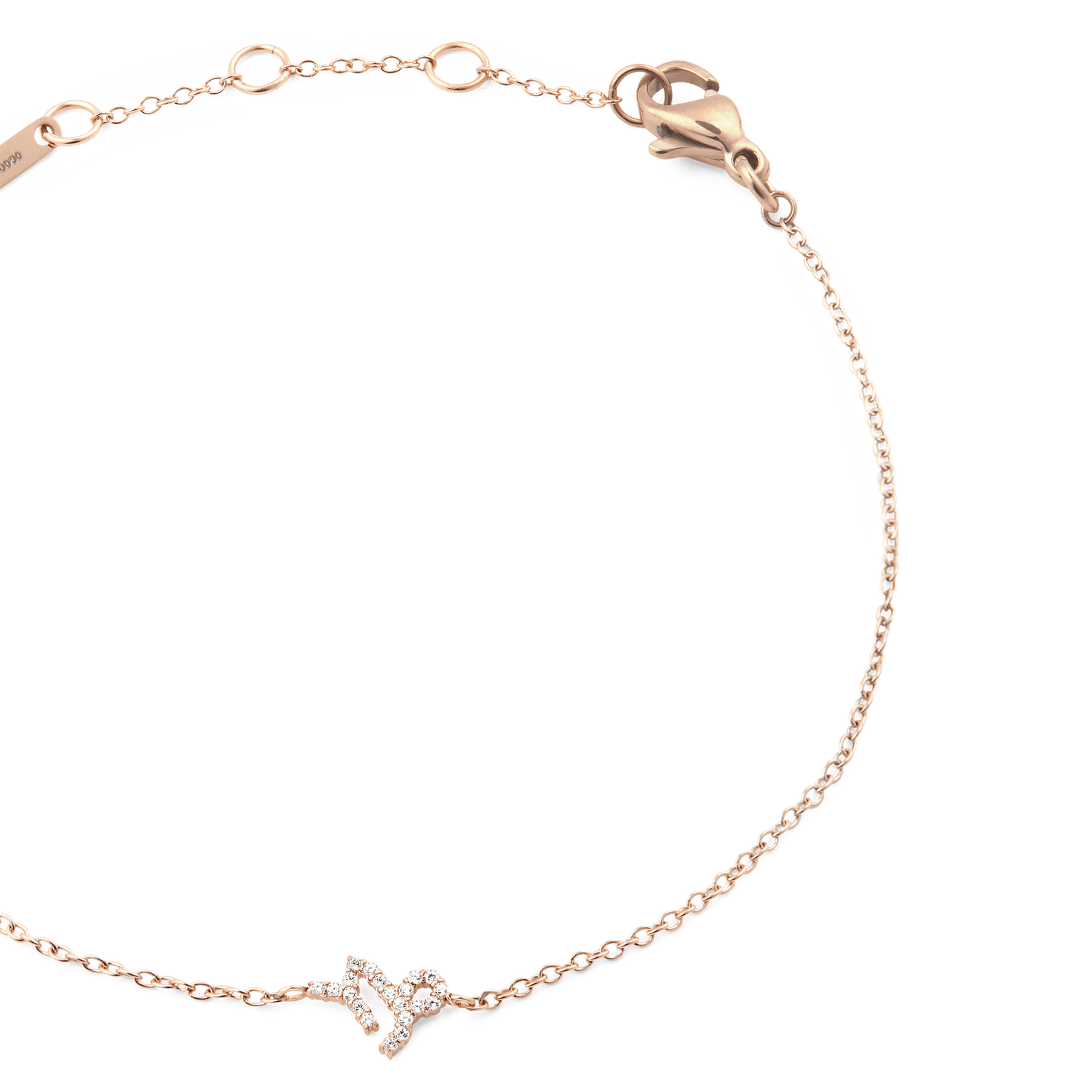 Crystal Zodiac Chain Bracelet Rose Gold