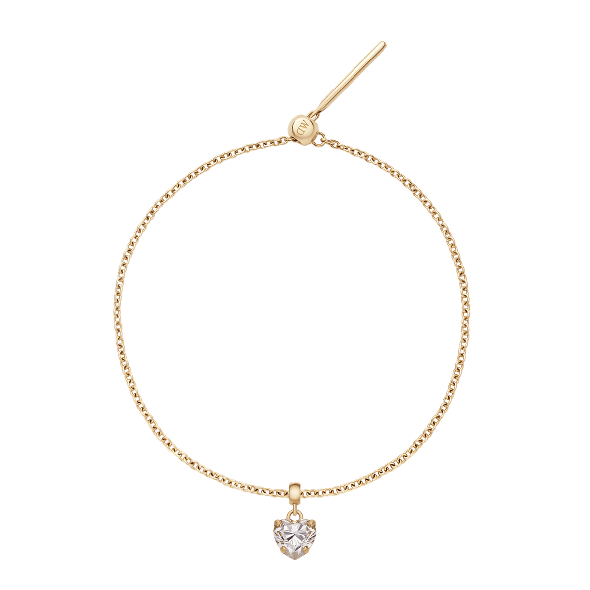 Heart Crystal White Charm + Chain Bracelet G