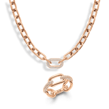 Crystal Link Ring, Necklace & Bracelet Rose Gold
