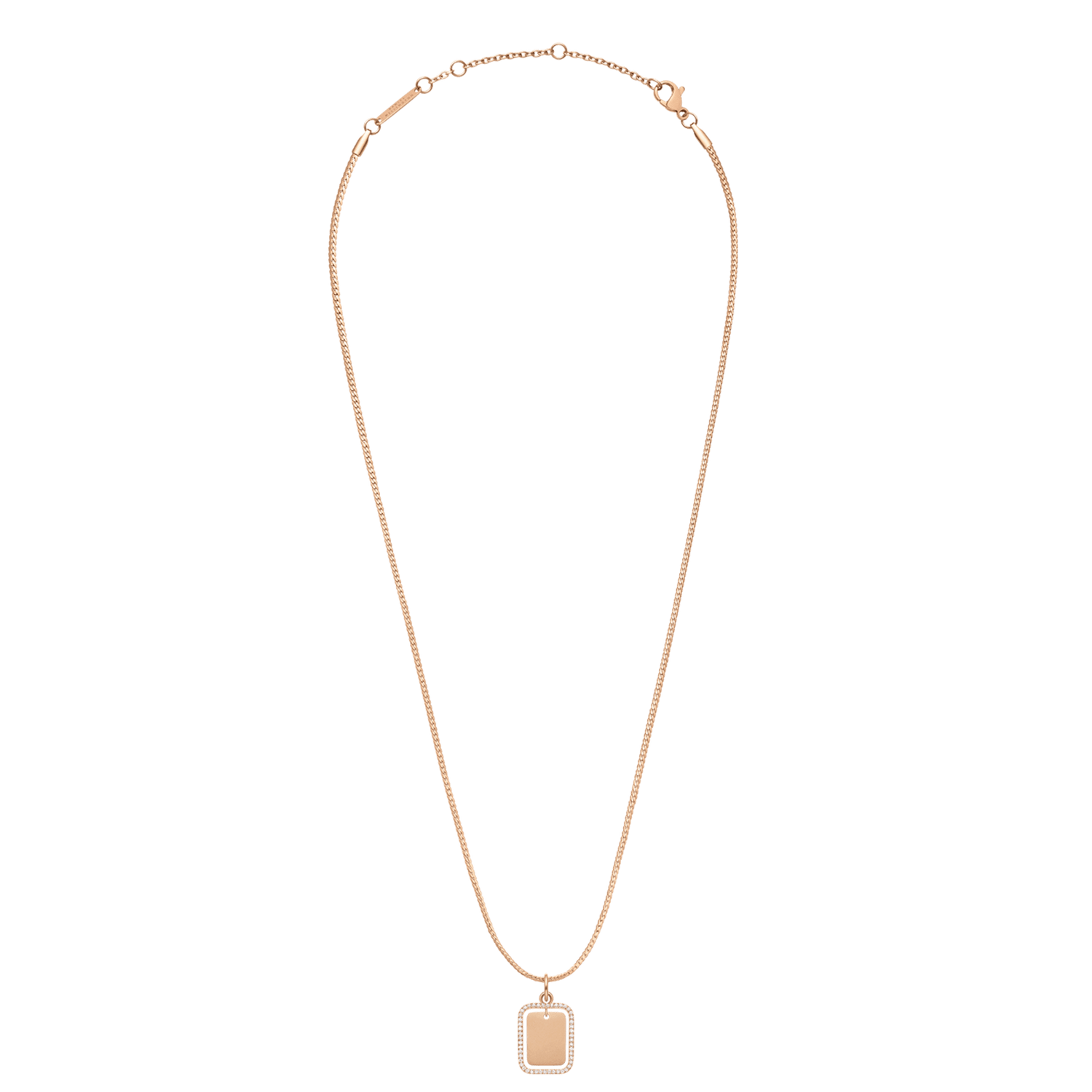 Rectangular Crystal Frame Pendant RG