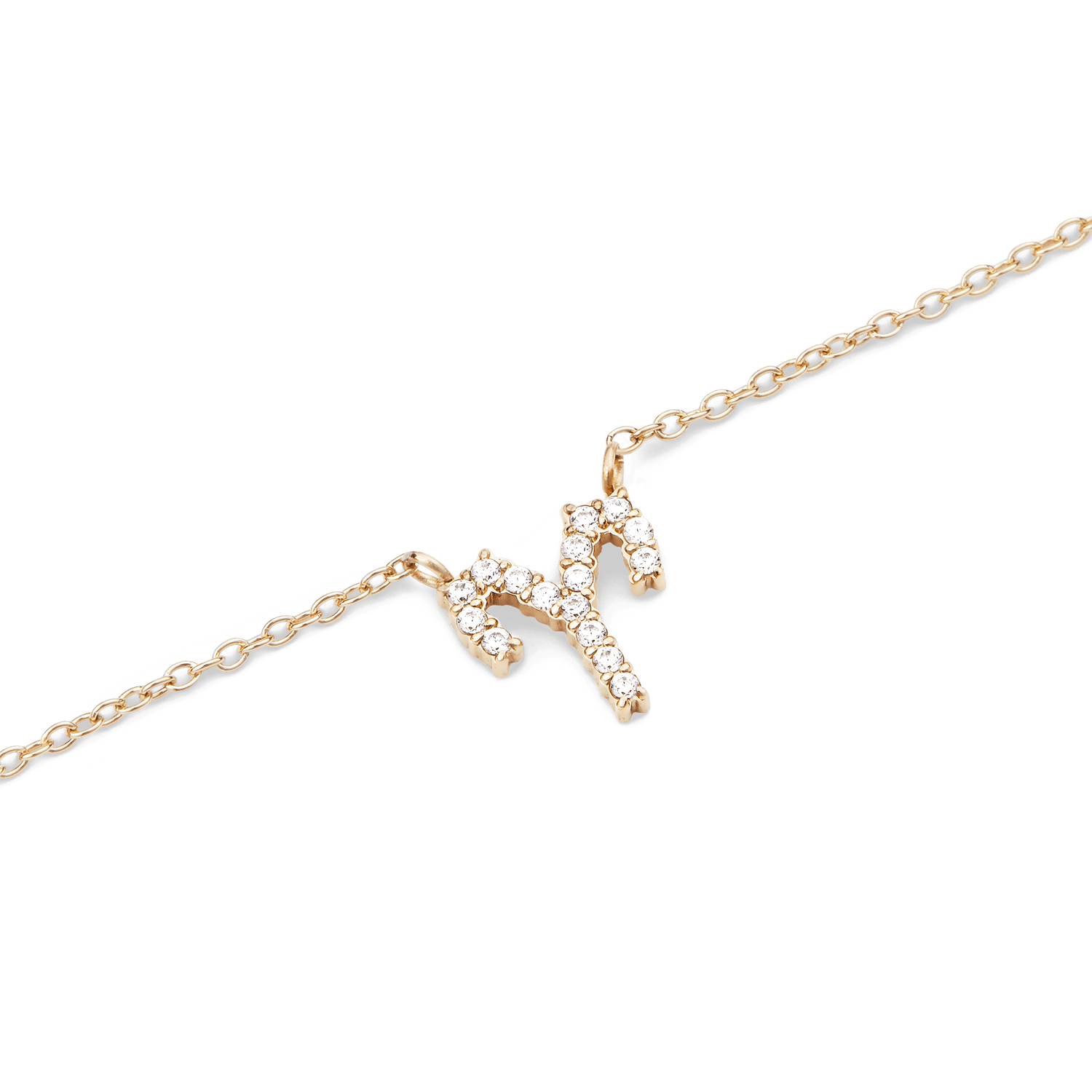 Crystal Zodiac Chain Necklace Gold