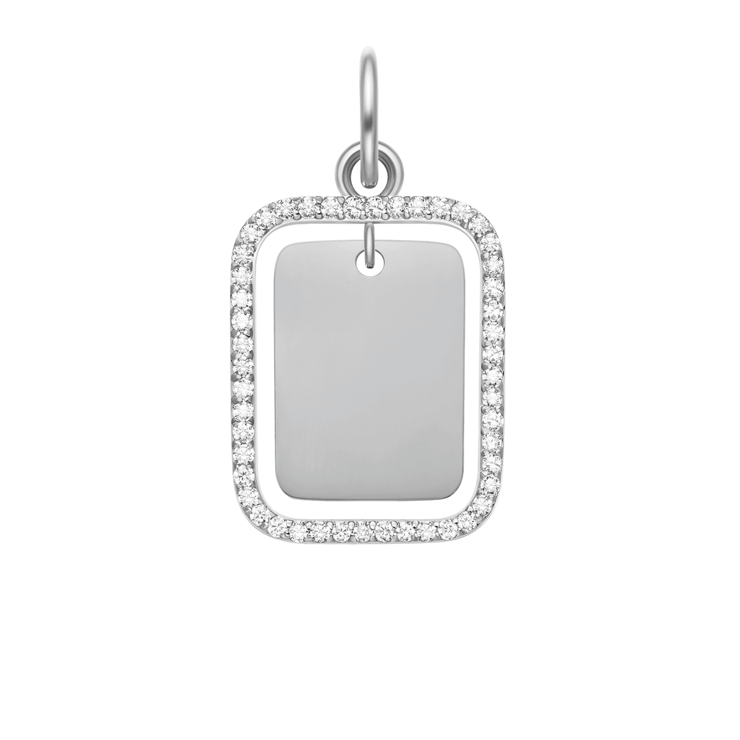 Rectangular Crystal Frame Pendant S