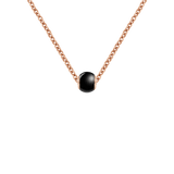 Black Orb Rose Gold Charm + Chain Necklace RG
