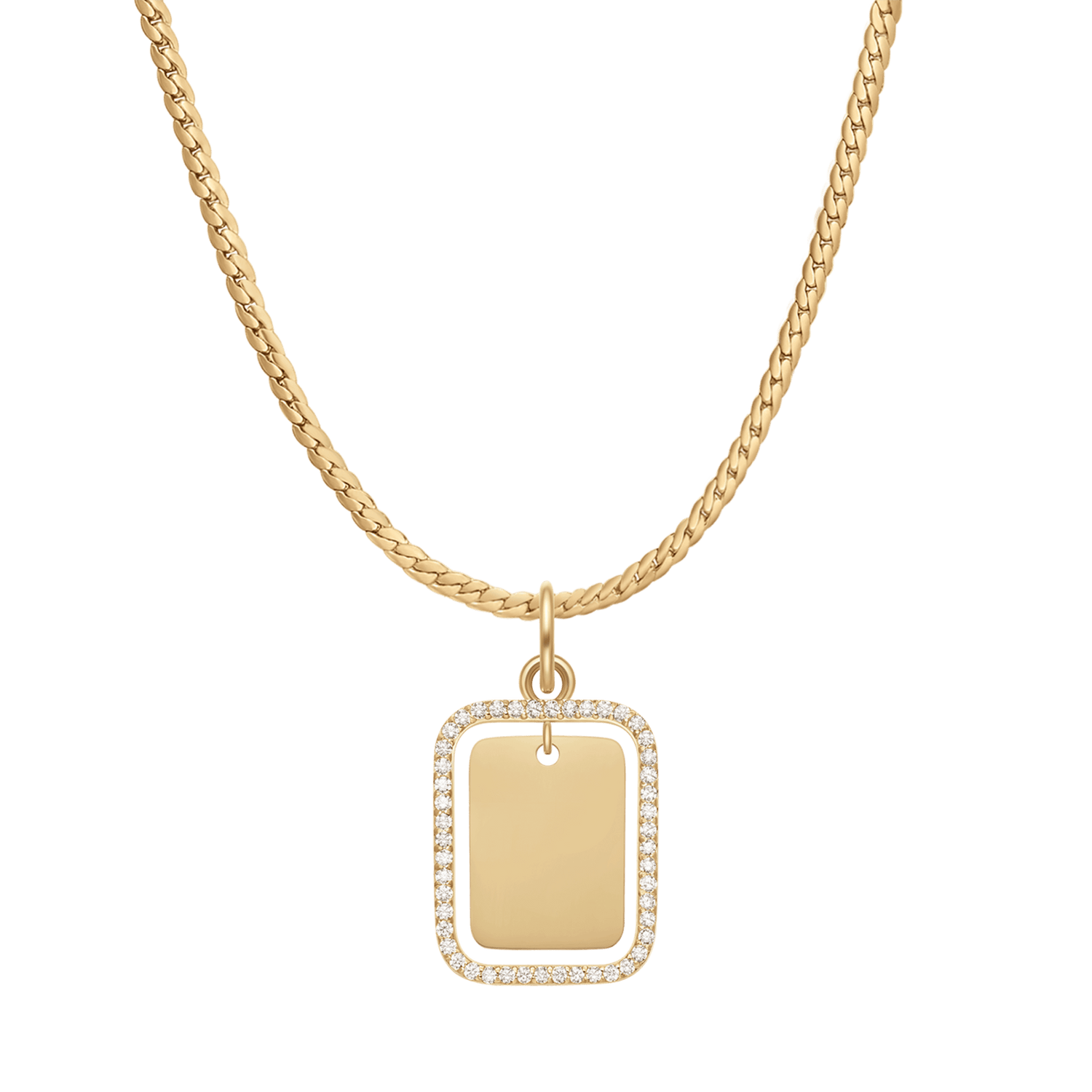 Rectangular Crystal Frame Pendant G