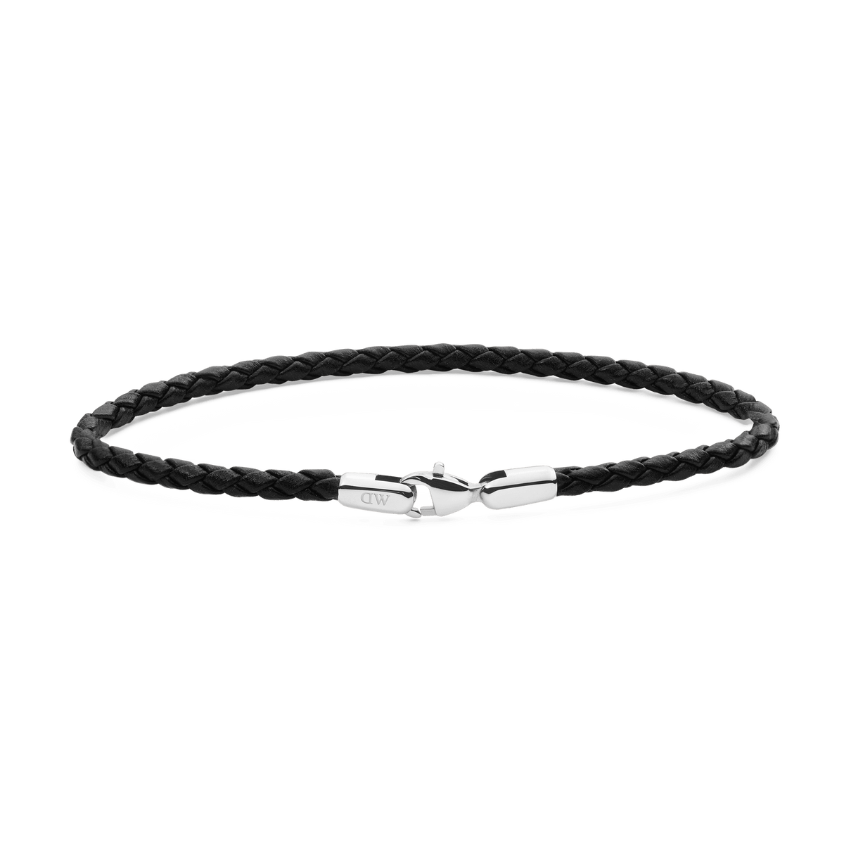 Daniel Braided Leather Bracelet Sheffield 2.8 Silver
