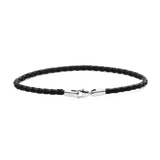 Daniel Braided Leather Bracelet Sheffield 2.8 Silver