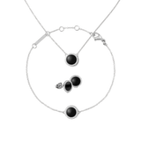 Audrey Black Agathe Silver Set