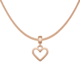 Heart Hanging Shape Rose Gold Charm + Snake Necklace RG