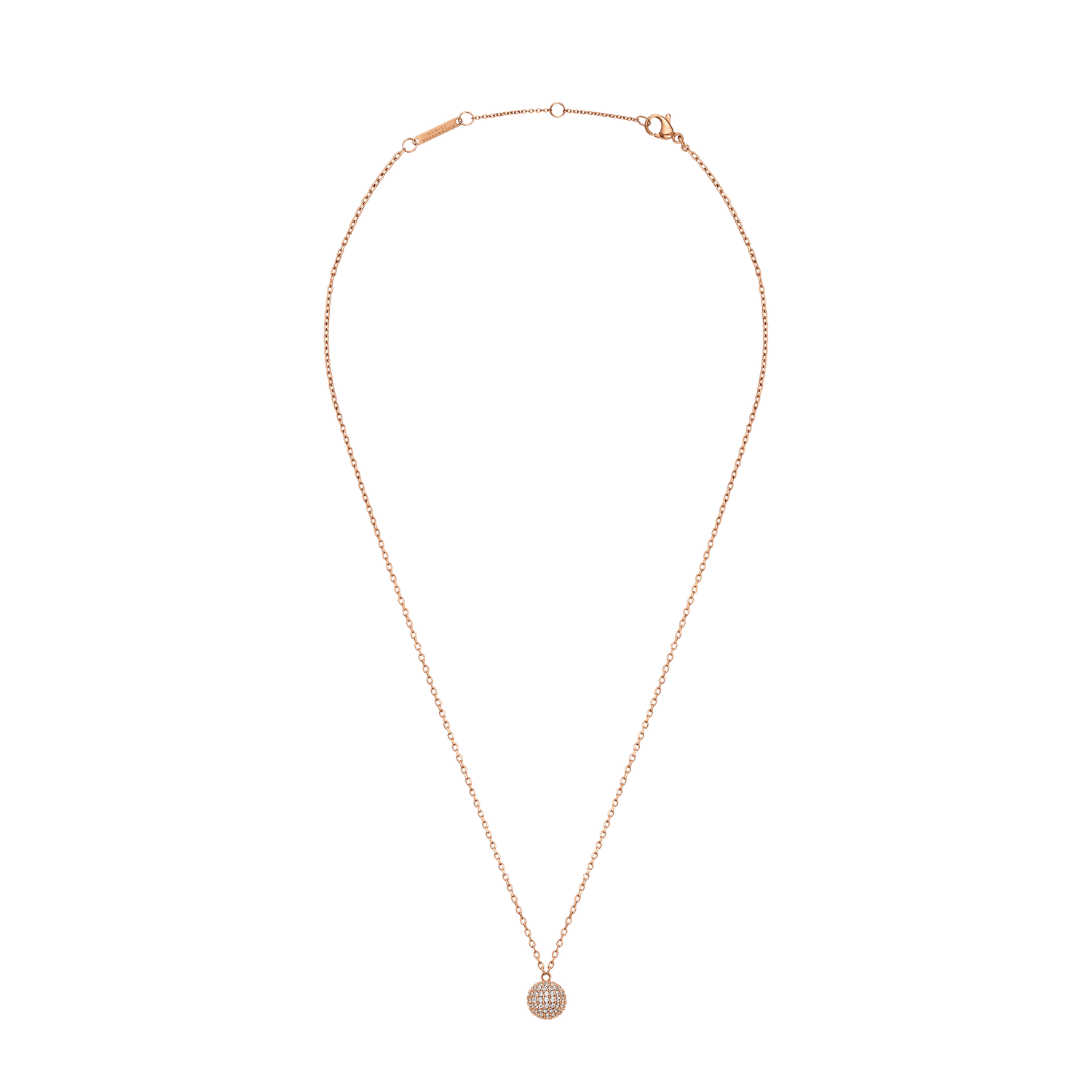 Pavé Crystal Pendant Necklace Rose Gold