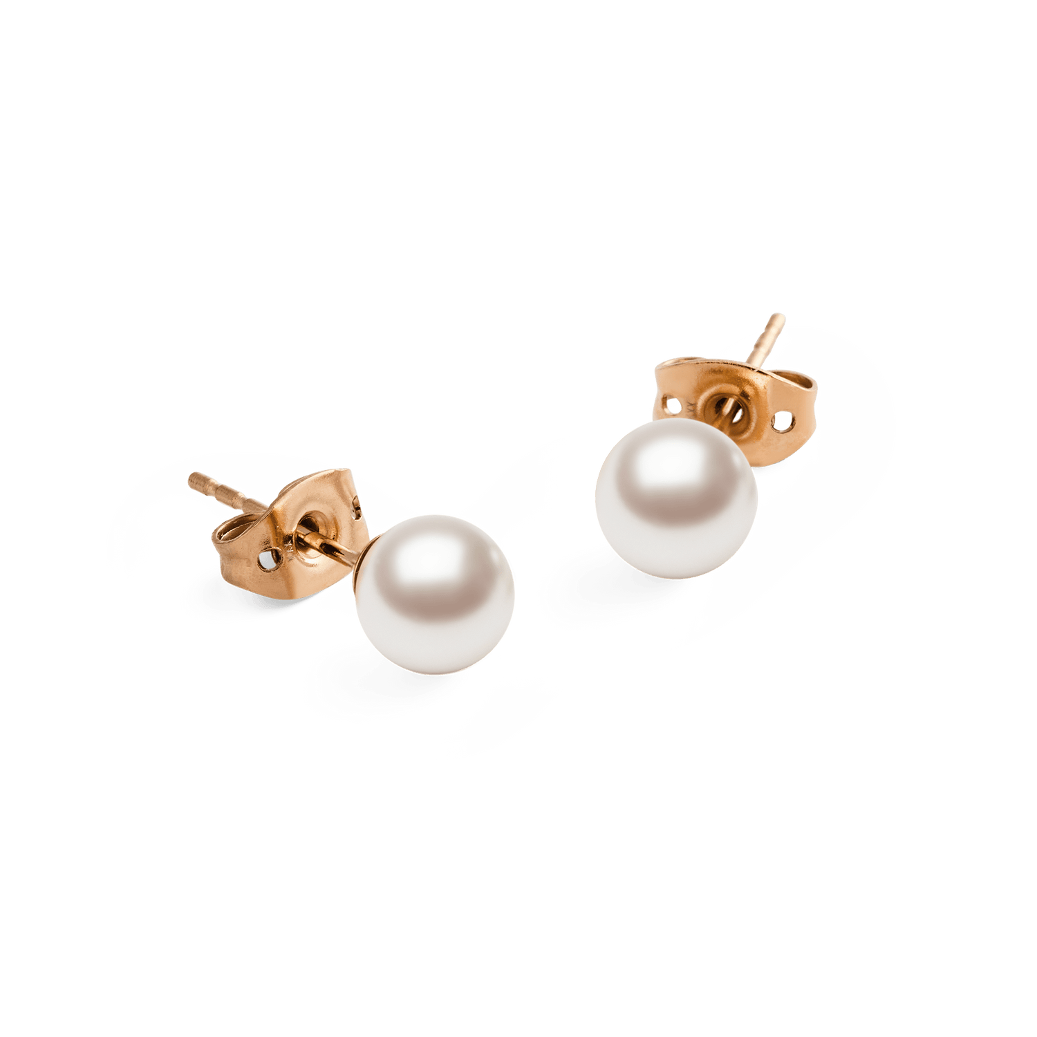 Pearl Stud Earrings Rose Gold