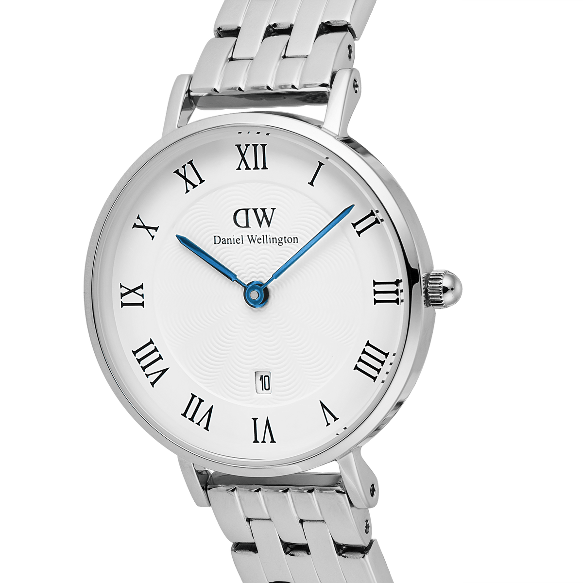 Petite Roman Numerals Date 5-link  Silver