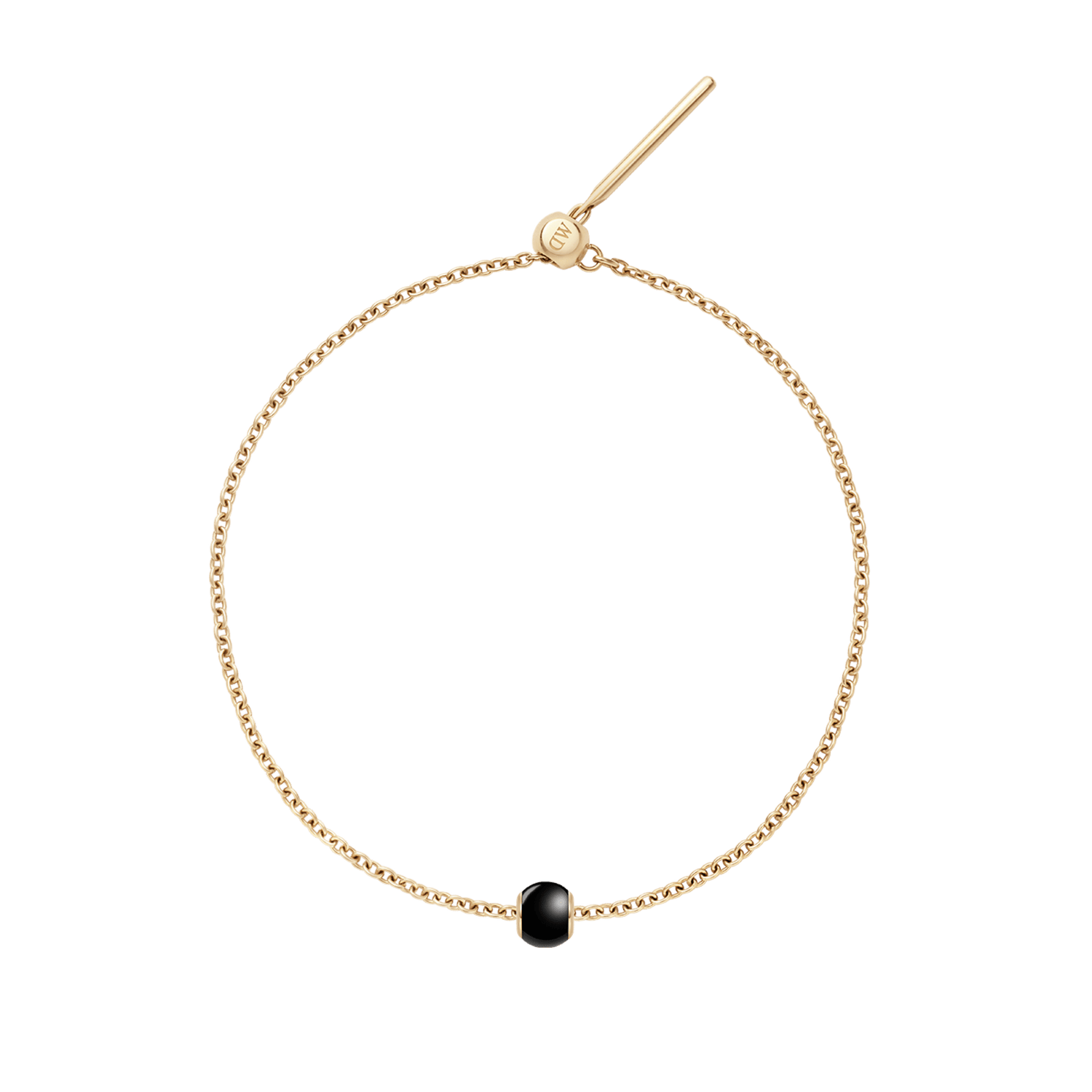 Black Orb Gold Charm + Chain Bracelet G