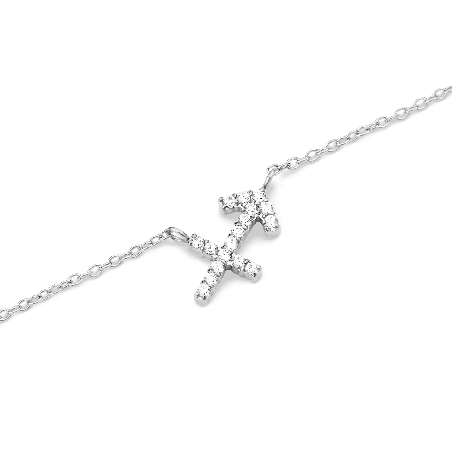 Crystal Zodiac Chain Necklace Silver