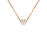 Pave Orb White Crystal Gold Charm + Chain Necklace G