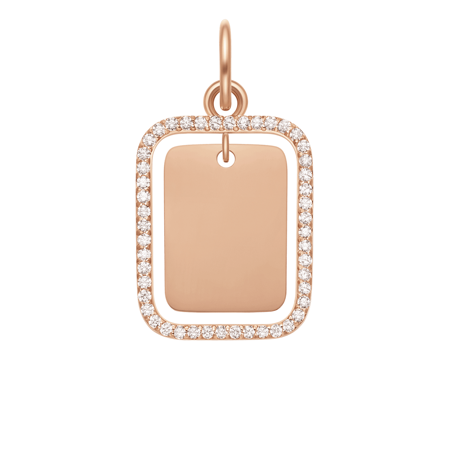 Rectangular Crystal Frame Pendant RG