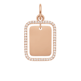 Rectangular Crystal Frame Pendant RG