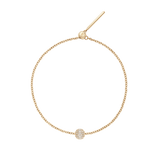 Pave Orb White Crystal Gold Charm + Chain Bracelet G