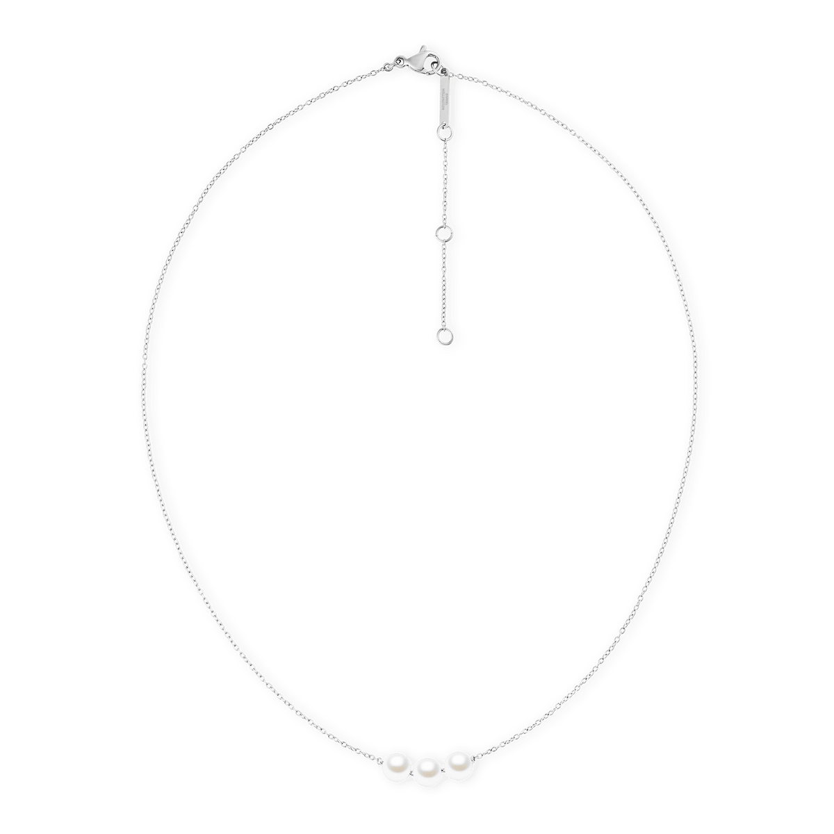 Pearl Trio Necklace Silver