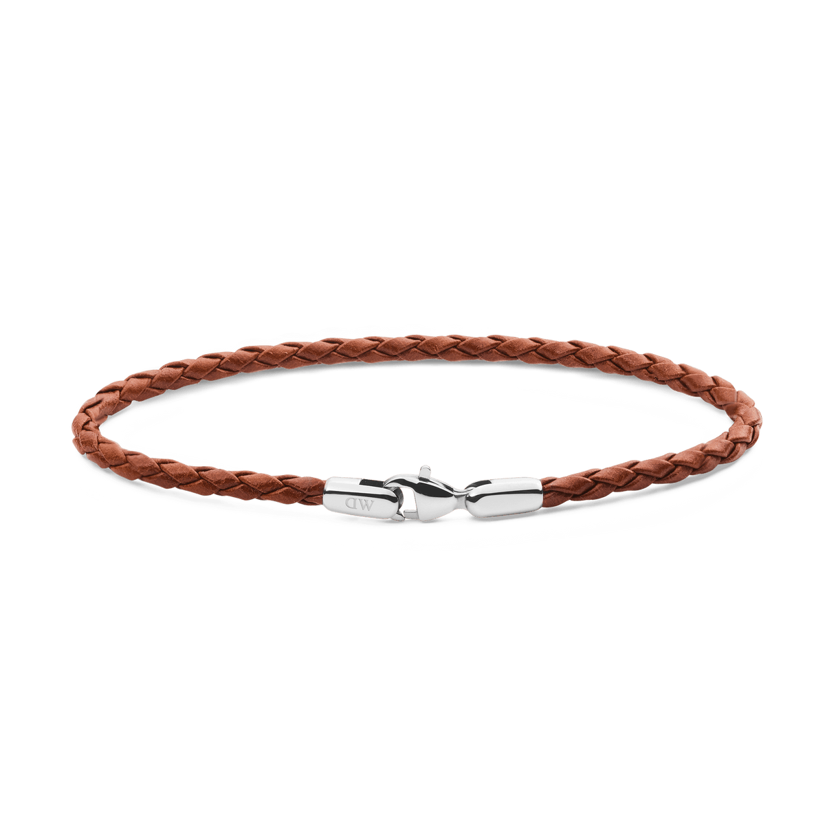 Daniel Braided Leather Bracelet St Mawes 2.8 Silver