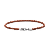 Daniel Braided Leather Bracelet St Mawes 2.8 Silver