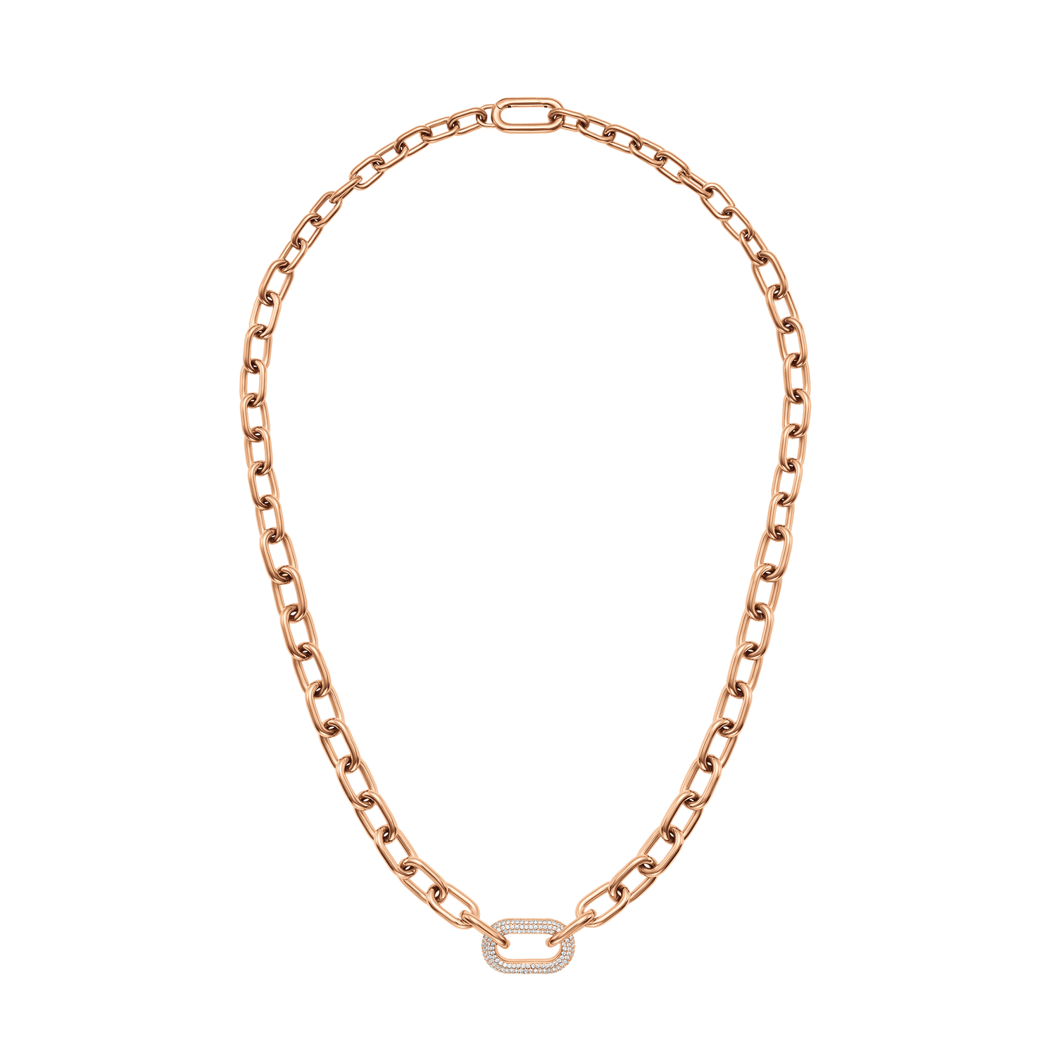 Crystal Link Necklace Rose Gold