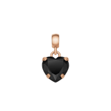 Heart Black Crystal Charm RG