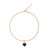 Heart Crystal Black Gold Charm + Chain Bracelet G