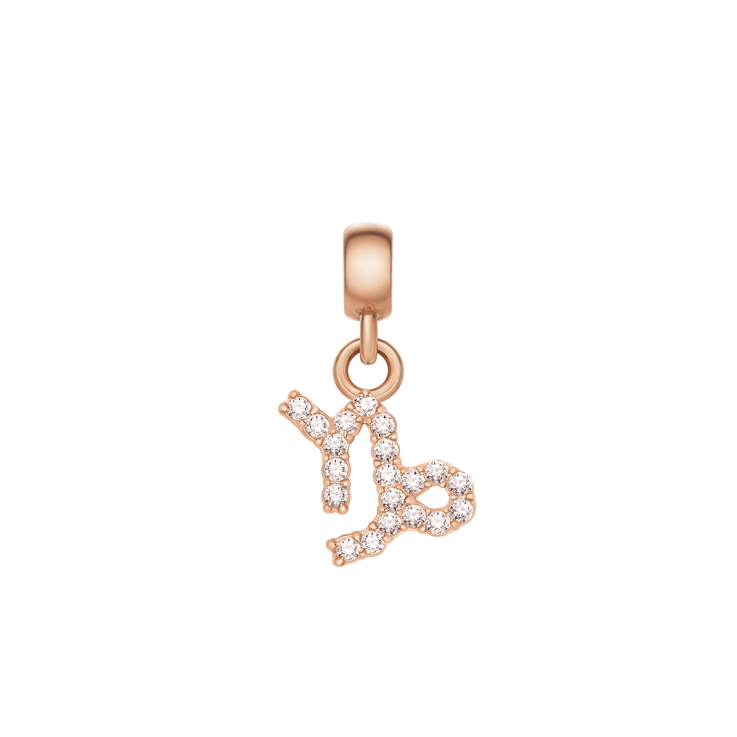 Crystal Zodiac Charm Rose Gold