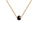 Black Orb Gold Charm + Chain Necklace G