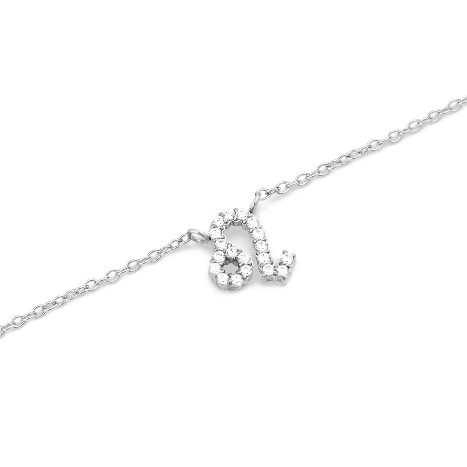 Crystal Zodiac Chain Necklace Silver