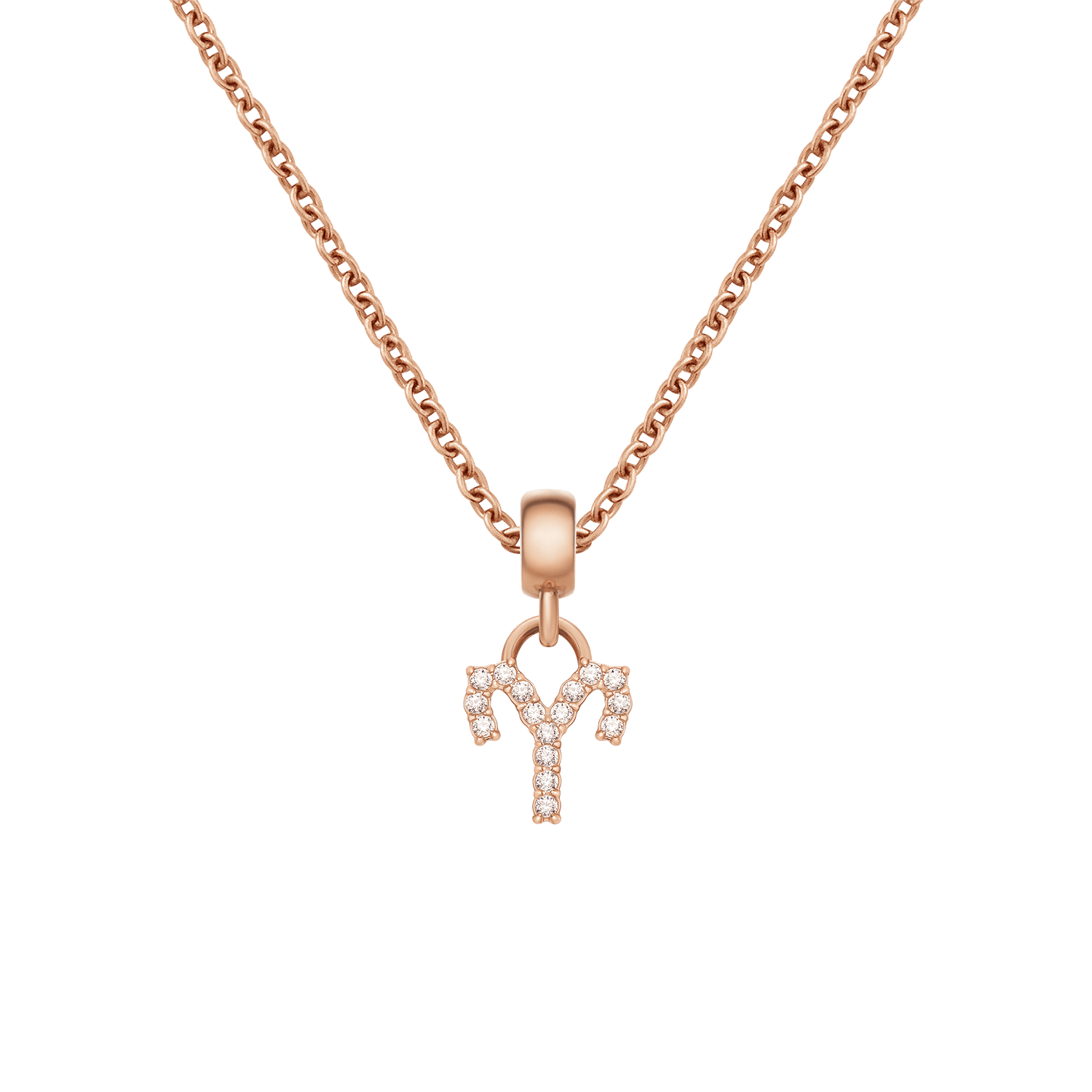 Crystal Zodiac Charm Rose Gold